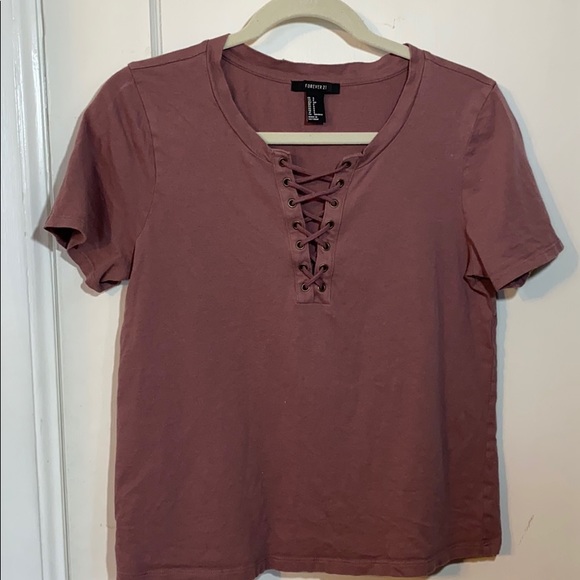 Forever 21 Tops - Forever21 Lace up T-shirt